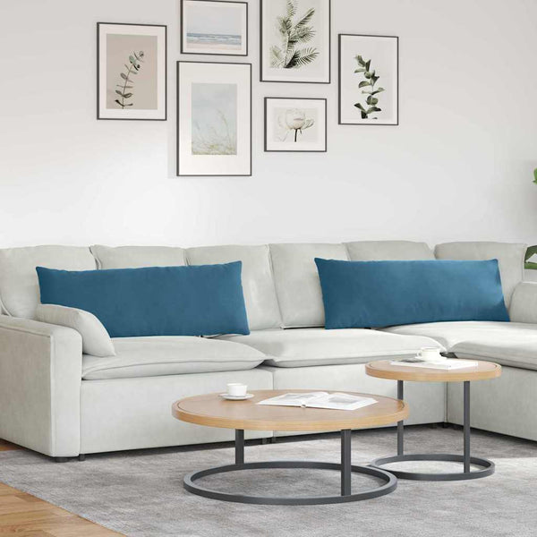 Sofakissen 2er Set Blau Cord 120x40cm