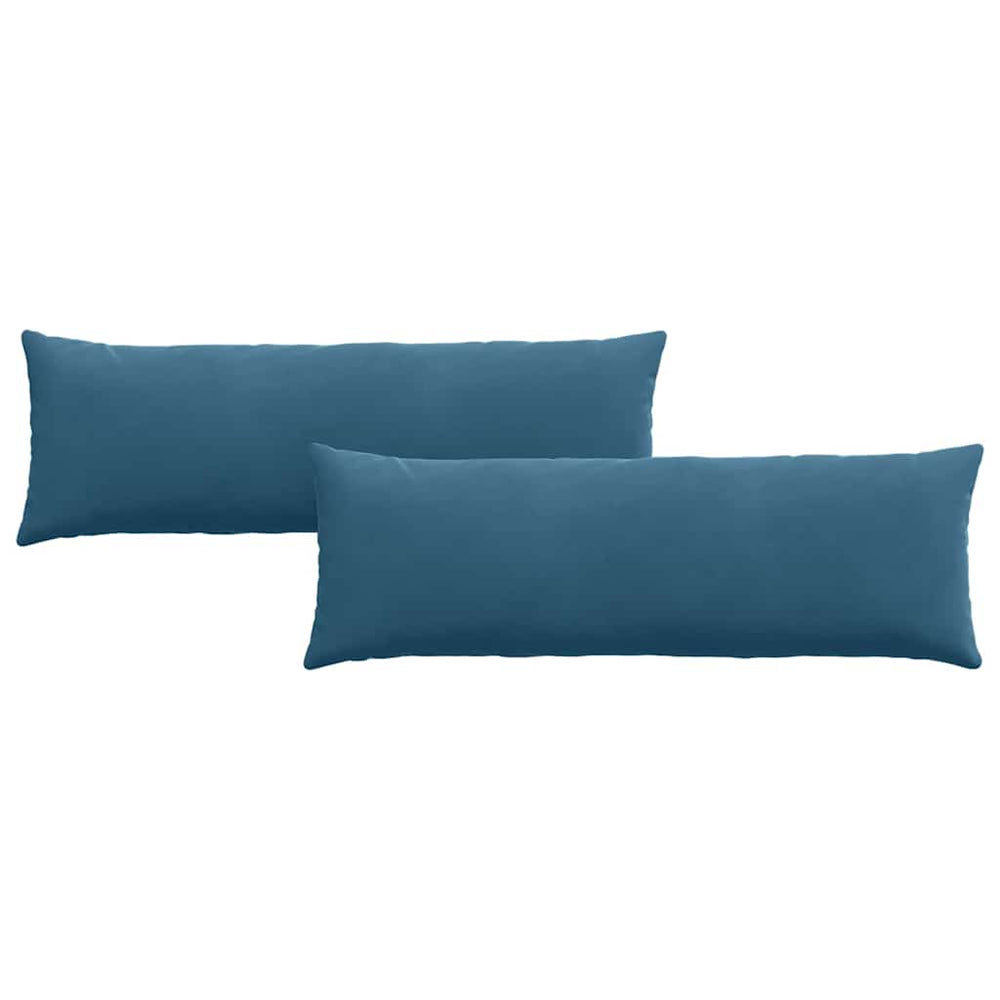 vidaXL Coussins de canapé 2 pcs Bleu 120 x 40 cm Velours côtelé