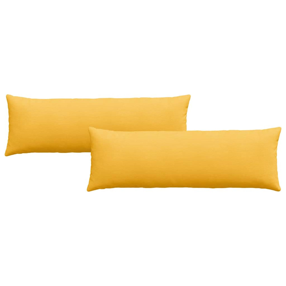 vidaXL Coussins de canapé 2 pcs Jaune clair 120 x 40 cm Velours côtelé
