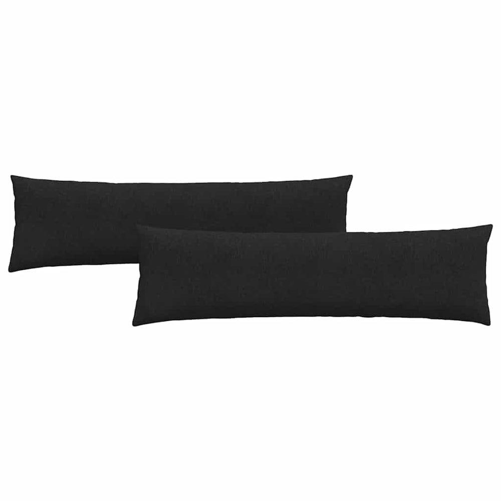 vidaXL Coussins de canapé 2 pcs Noir 145 x 40 cm Tissu