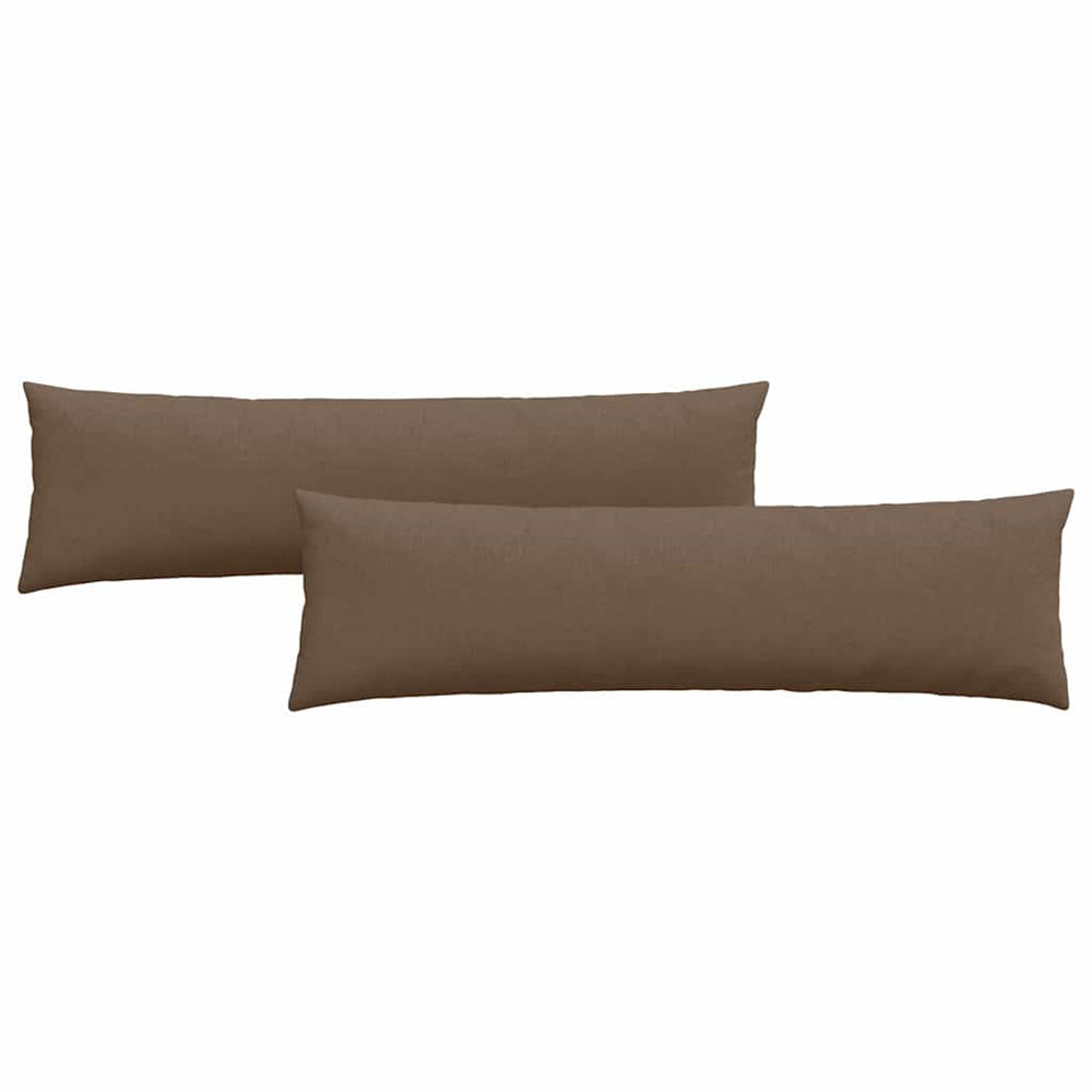 vidaXL Coussins de canapé 2 pcs Marron 145 x 40 cm Tissu
