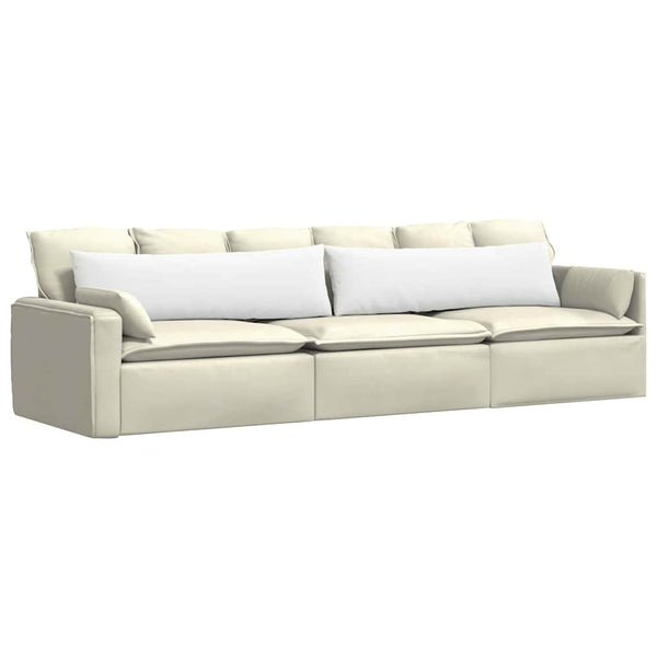 vidaXL Coussins de canapé 2 pcs Blanc 145 x 40 cm Tissu