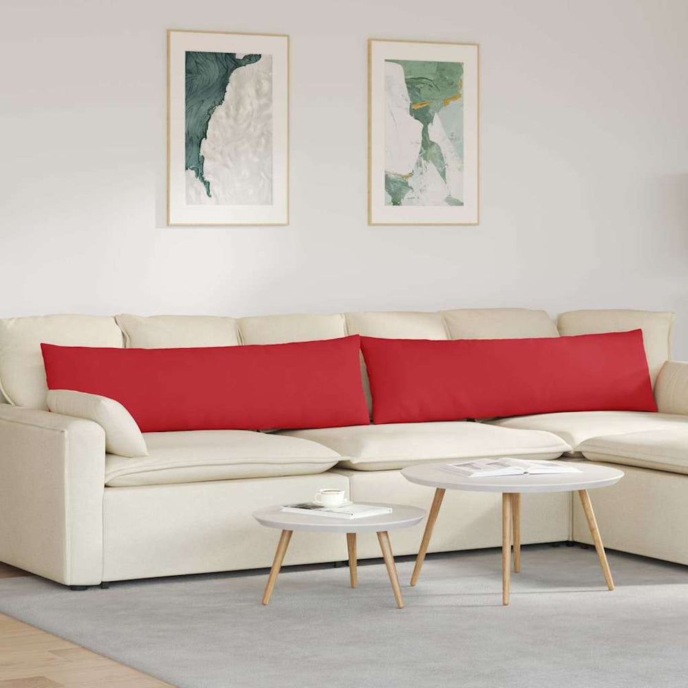 vidaXL Coussins de canapé 2 pcs Rouges 145 x 40 cm Tissu