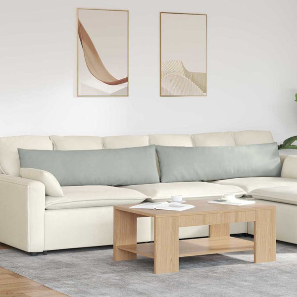 Sofakissen 2er Set Hellgrau Cord 145x40 cm