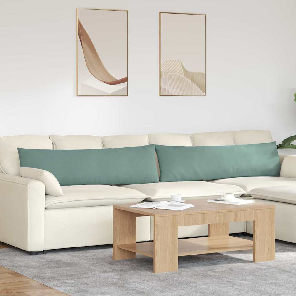 vidaXL Coussins de canapé 2 pcs Vert d'eau 145 x 40 cm Tissu côtelé