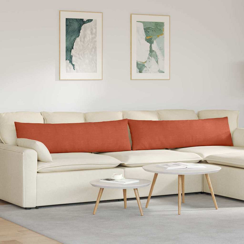 Sofakissen 2er Set Rot-Orange Cord 145x40cm