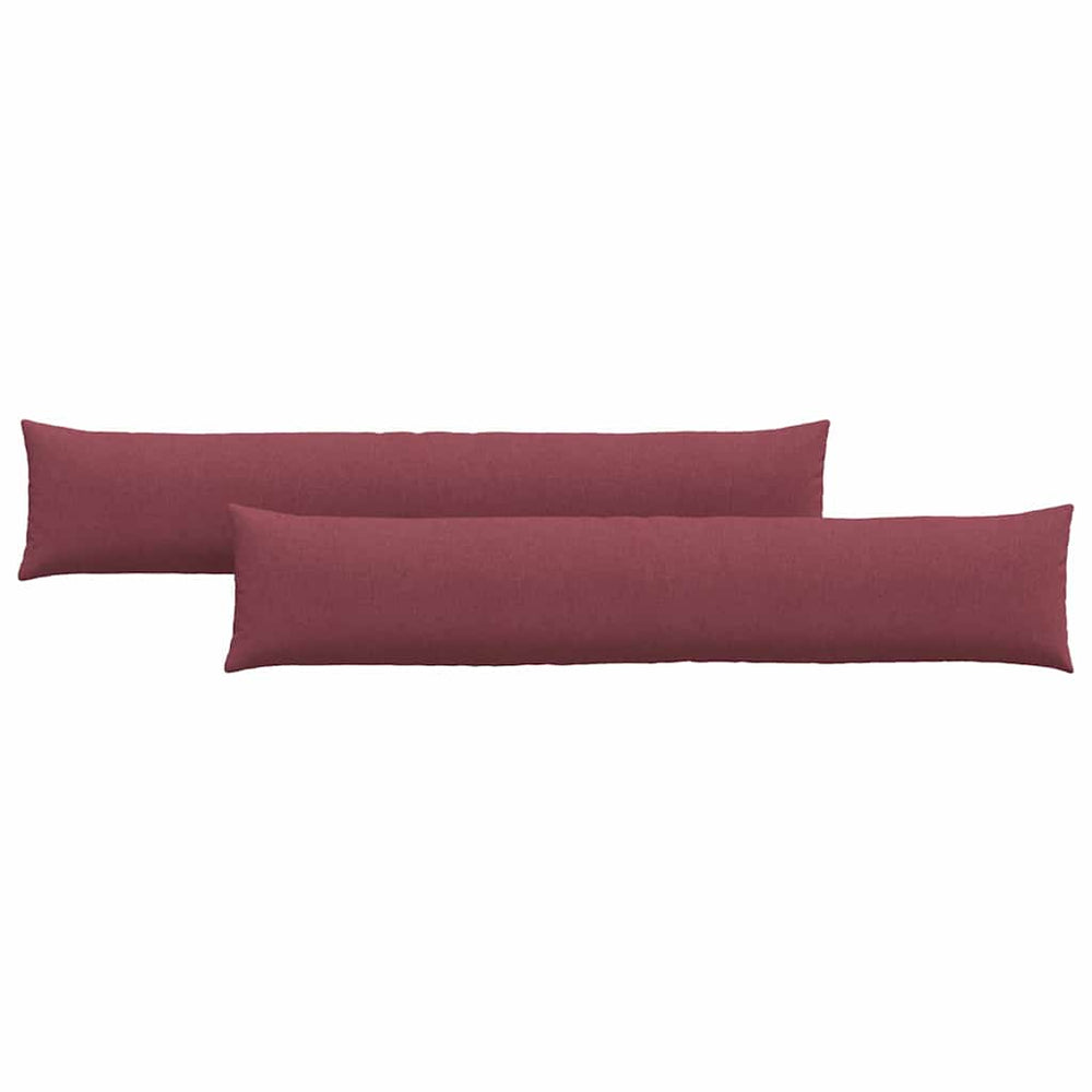 vidaXL Coussins de canapé 2 pcs Rouge bordeaux 200 x 40 cm Tissu