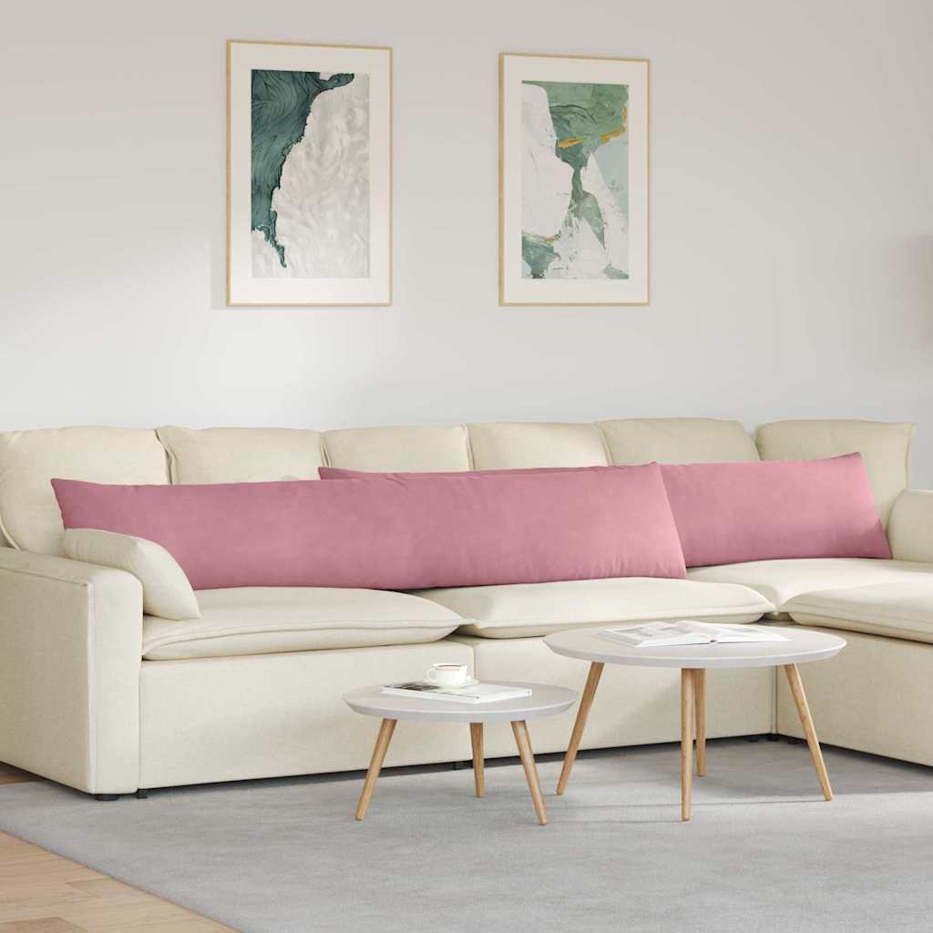 Rosa Cord Sofakissen 2er-Set, 200x40 cm