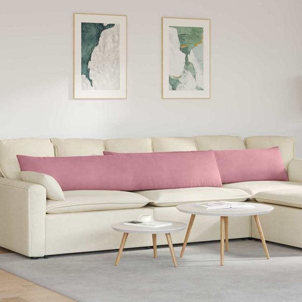 Rosa Cord Sofakissen 2er-Set, 200x40 cm