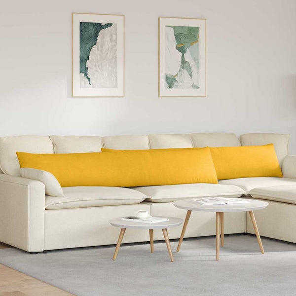 Cord Sofakissen 2er-Set Hellgelb 200x40 cm