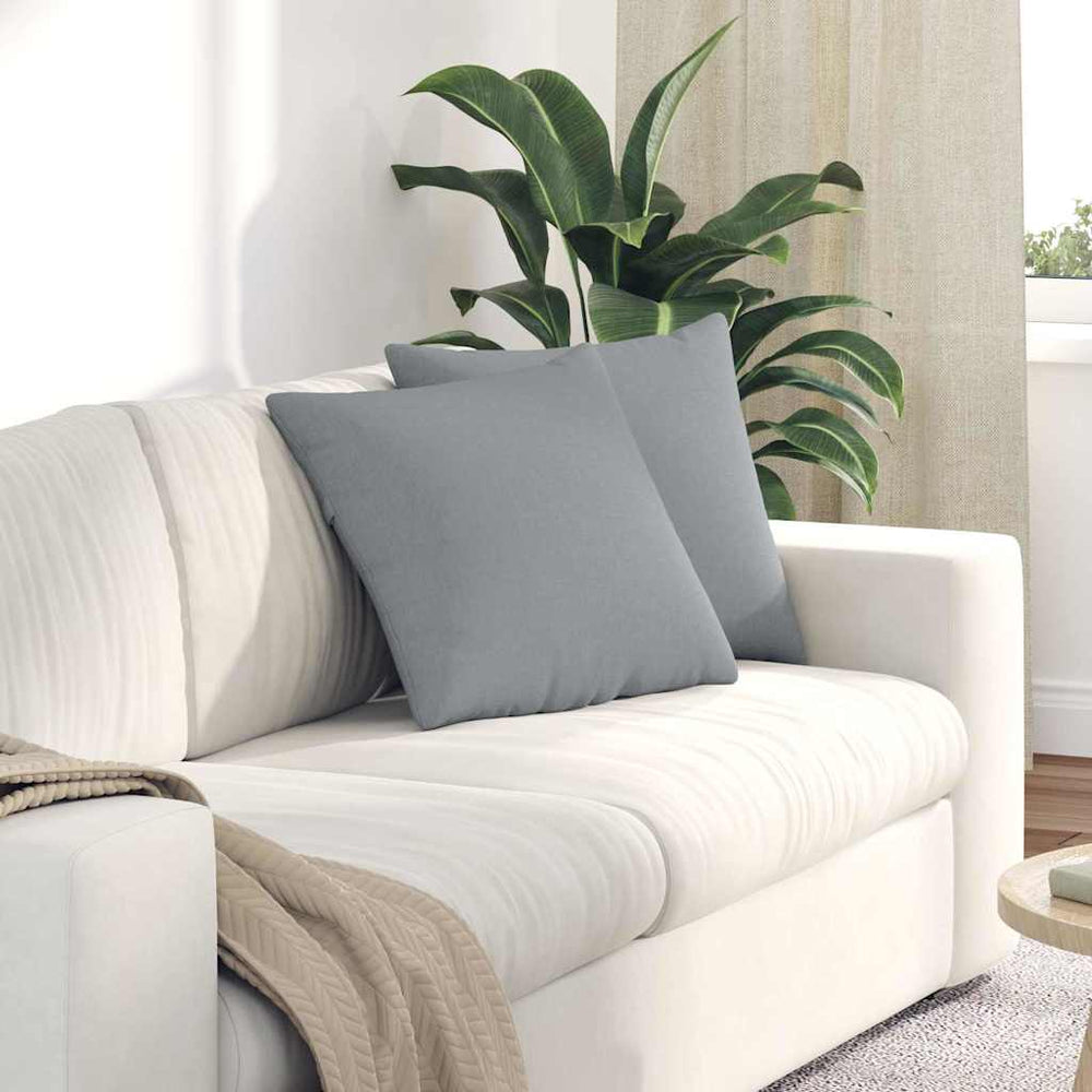 vidaXL Coussins de canapé 2 pcs Gris clair 45 x 45 cm Tissu