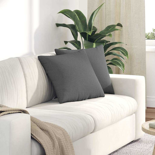vidaXL Coussins de canapé 2 pcs Gris foncé 45 x 45 cm Tissu