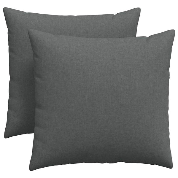 vidaXL Coussins de canapé 2 pcs Gris foncé 45 x 45 cm Tissu