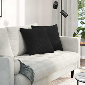 vidaXL Coussins de canapé 2 pcs Noir 45 x 45 cm Tissu
