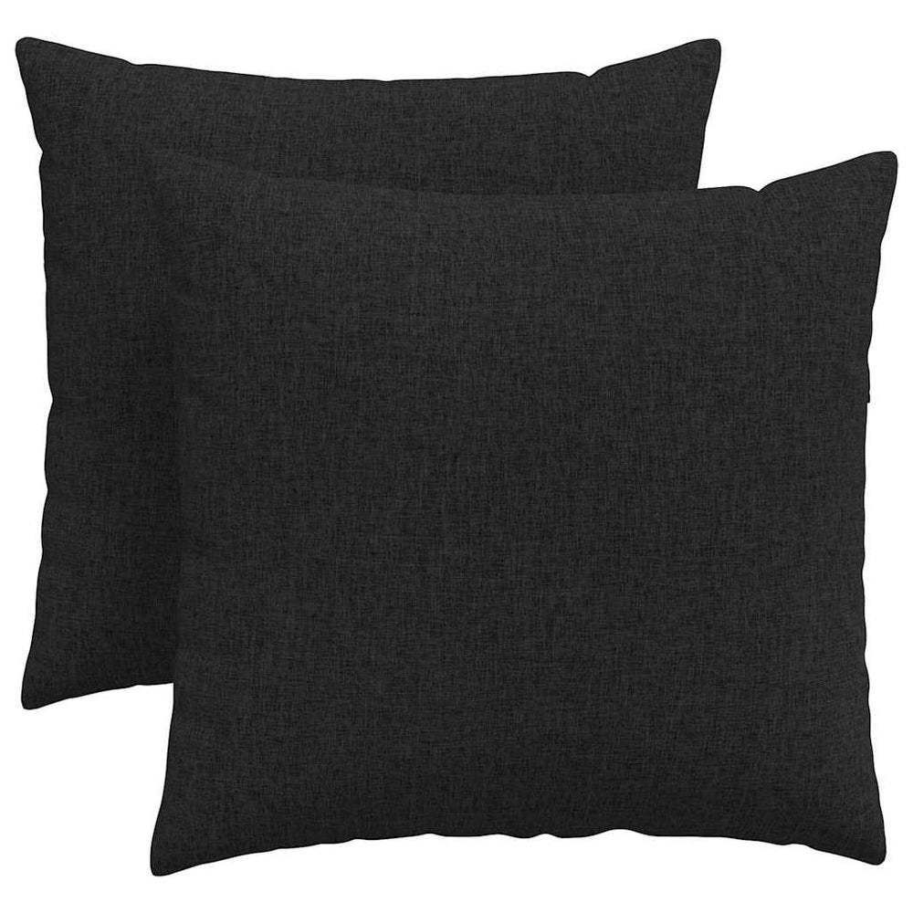 vidaXL Coussins de canapé 2 pcs Noir 45 x 45 cm Tissu