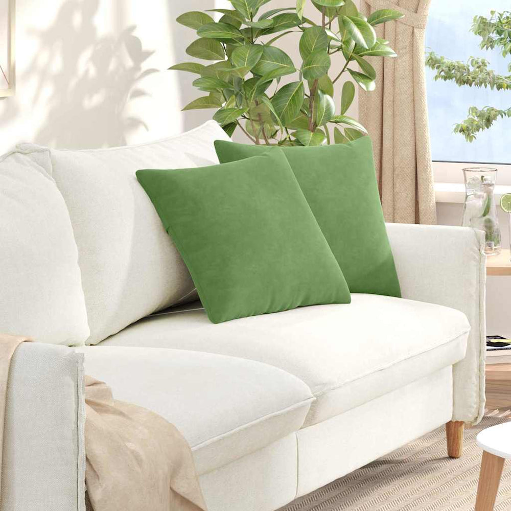 Hellgrüne Sofakissen 45x45cm Cord 2er-Set