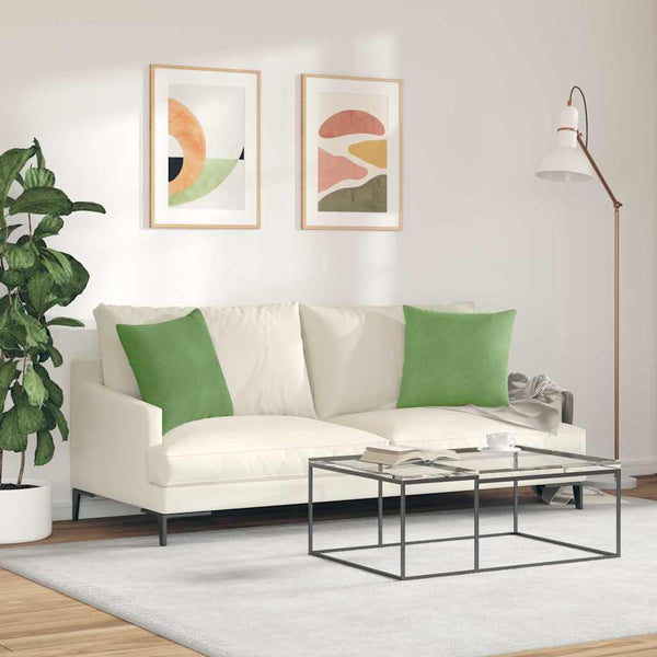 Hellgrüne Sofakissen 45x45cm Cord 2er-Set