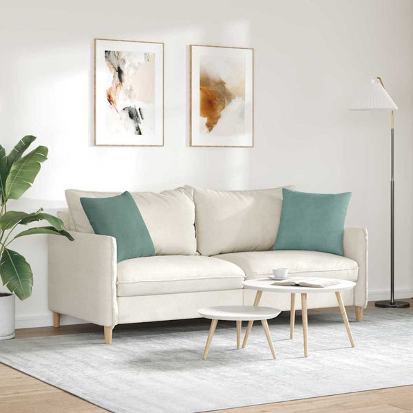 2er Set Sofakissen Cord Meergrün 45x45 cm