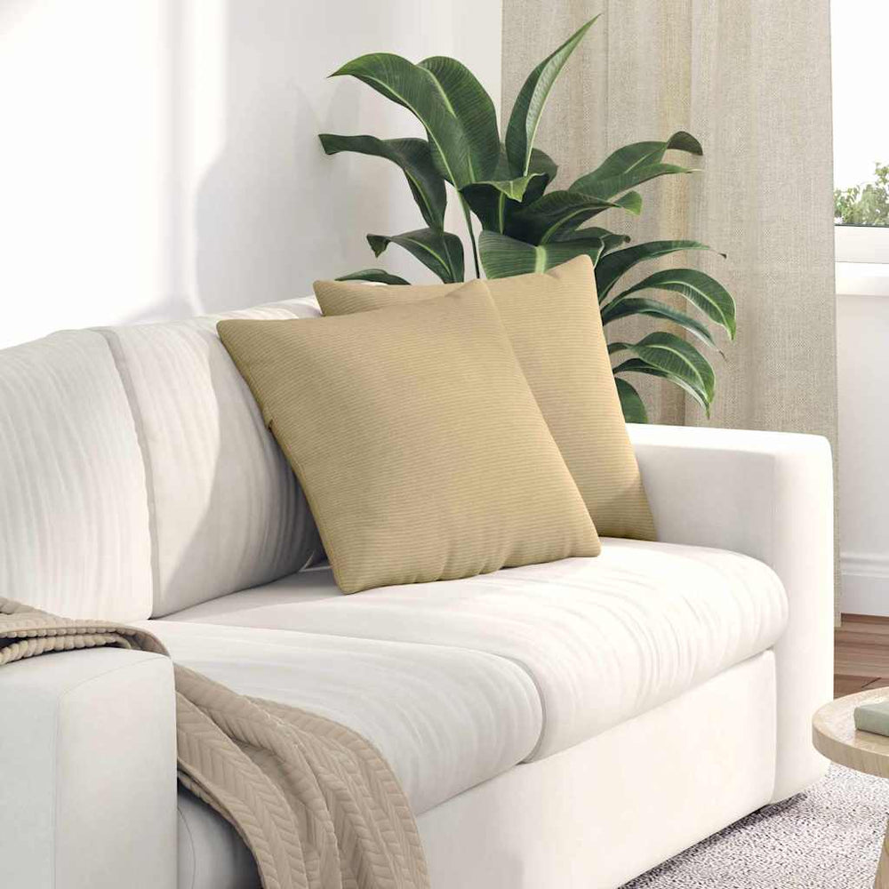 Sofakissen 2er Set Grau-Grün Cord 45x45 cm