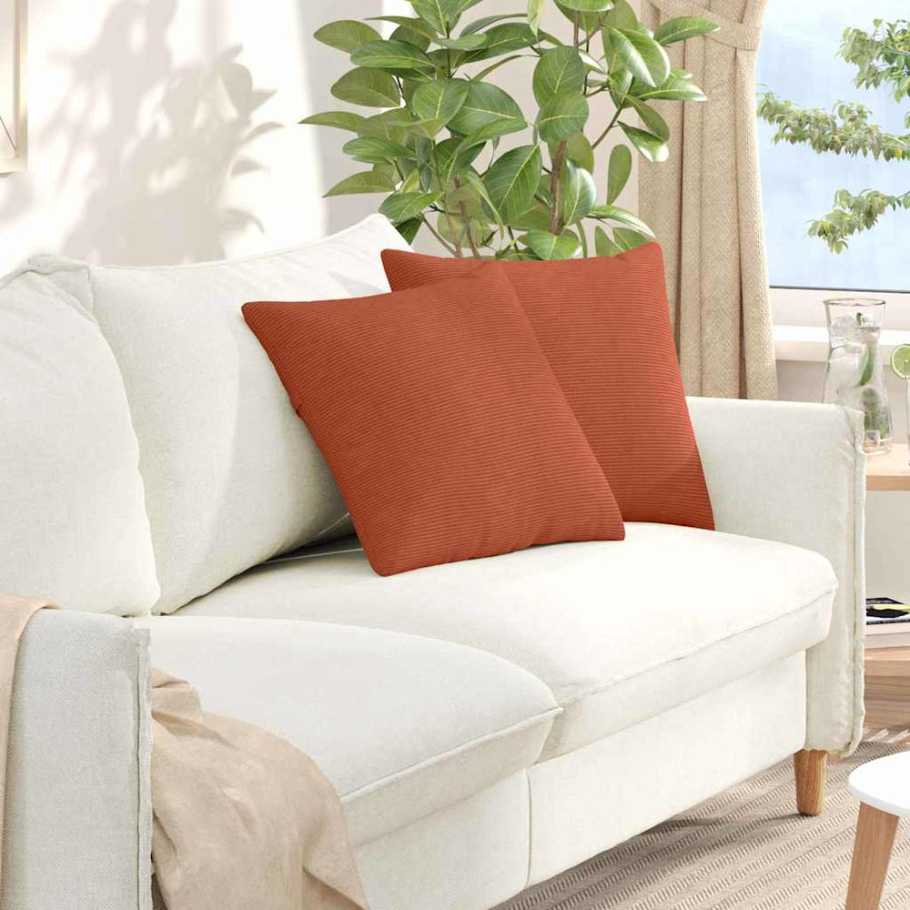 Sofakissen 2er Set Rot-Orange Cord 45x45 cm