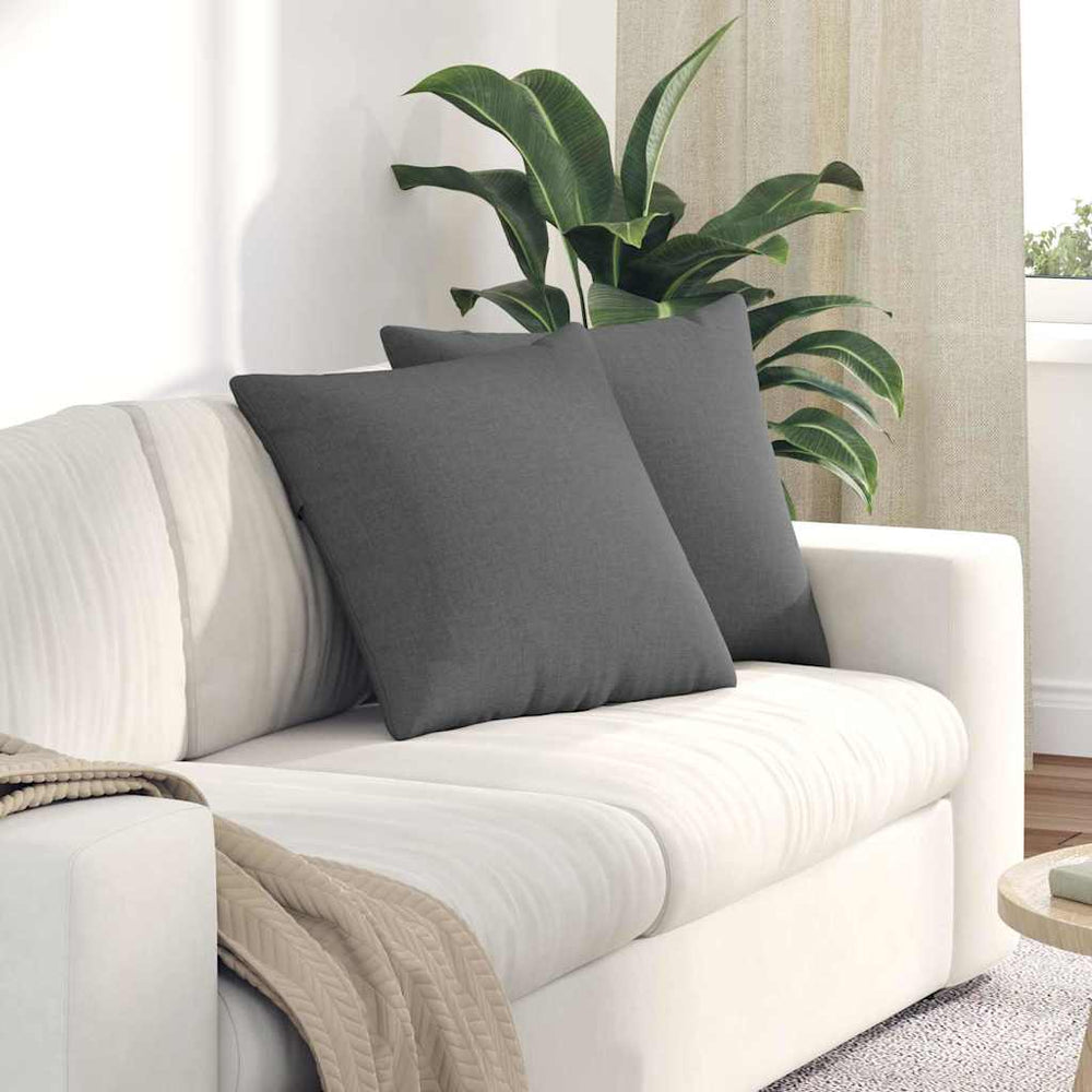Sofakissen 2er Set Dunkelgrau 50x50 cm