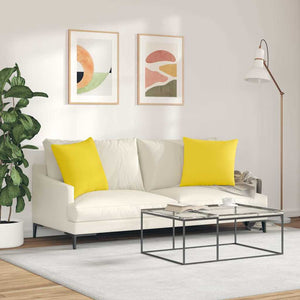 vidaXL Coussins de canapé 2 pcs Jaune clair 50 x 50 cm Tissu