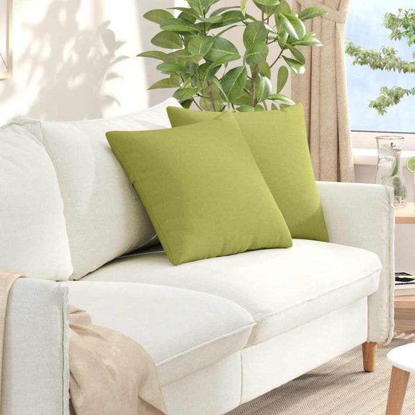 vidaXL Coussins de canapé 2 pcs Vert clair 50 x 50 cm Tissu