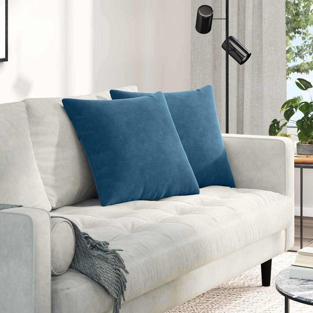 Sofakissen 2er Set Blau Cord 50x50 cm
