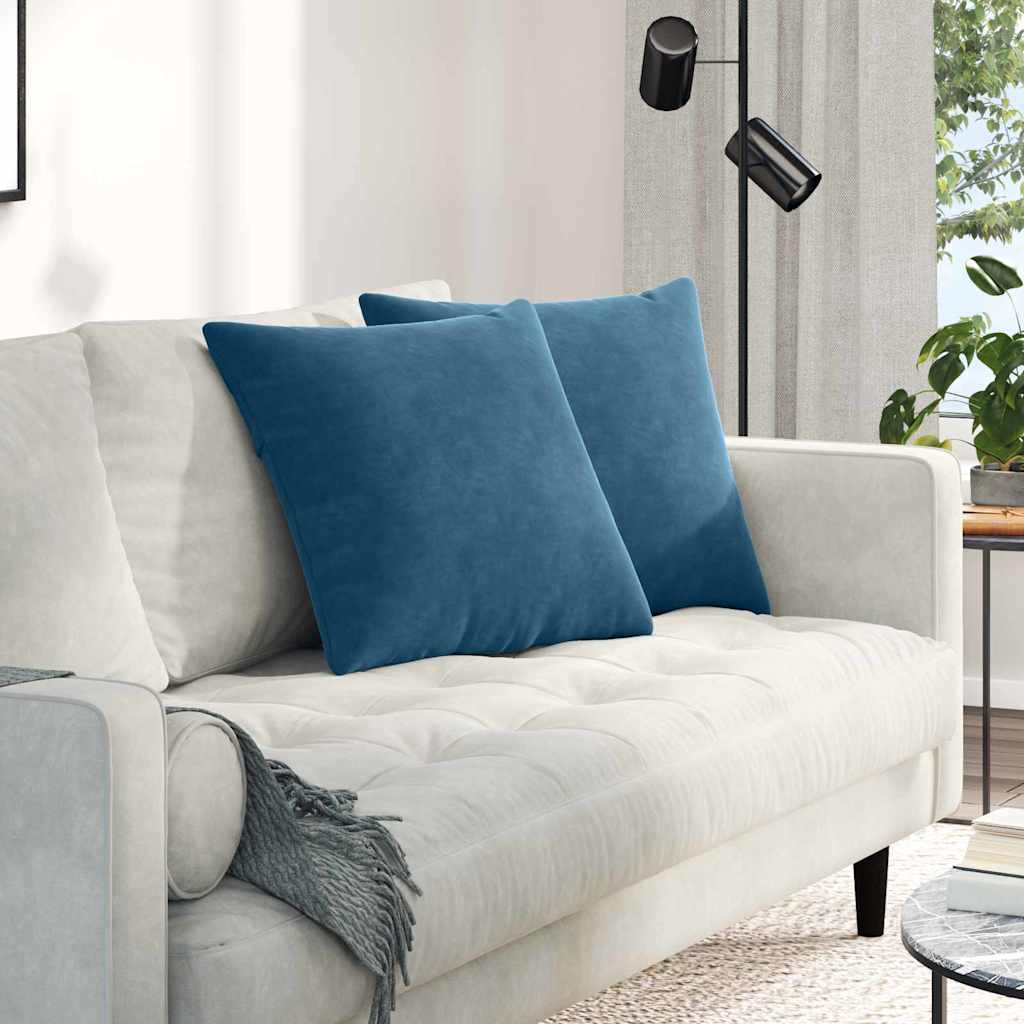 Sofakissen 2er Set Blau Cord 50x50 cm
