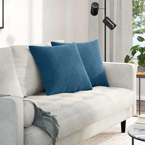 Sofakissen 2er Set Blau Cord 50x50 cm