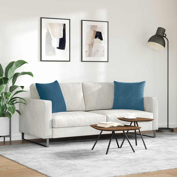 Sofakissen 2er Set Blau Cord 50x50 cm