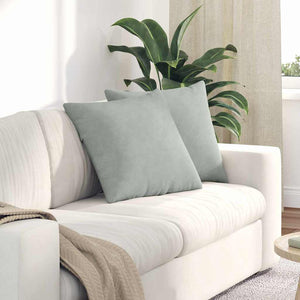 vidaXL Coussins de canapé 2 pcs Gris clair 50 x 50 cm Tissu côtelé