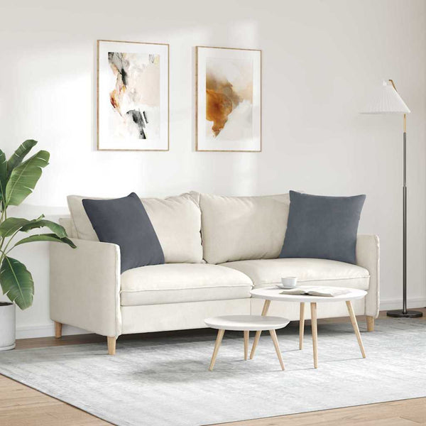 Sofakissen 2er Set Dunkelgrau Cord 50x50