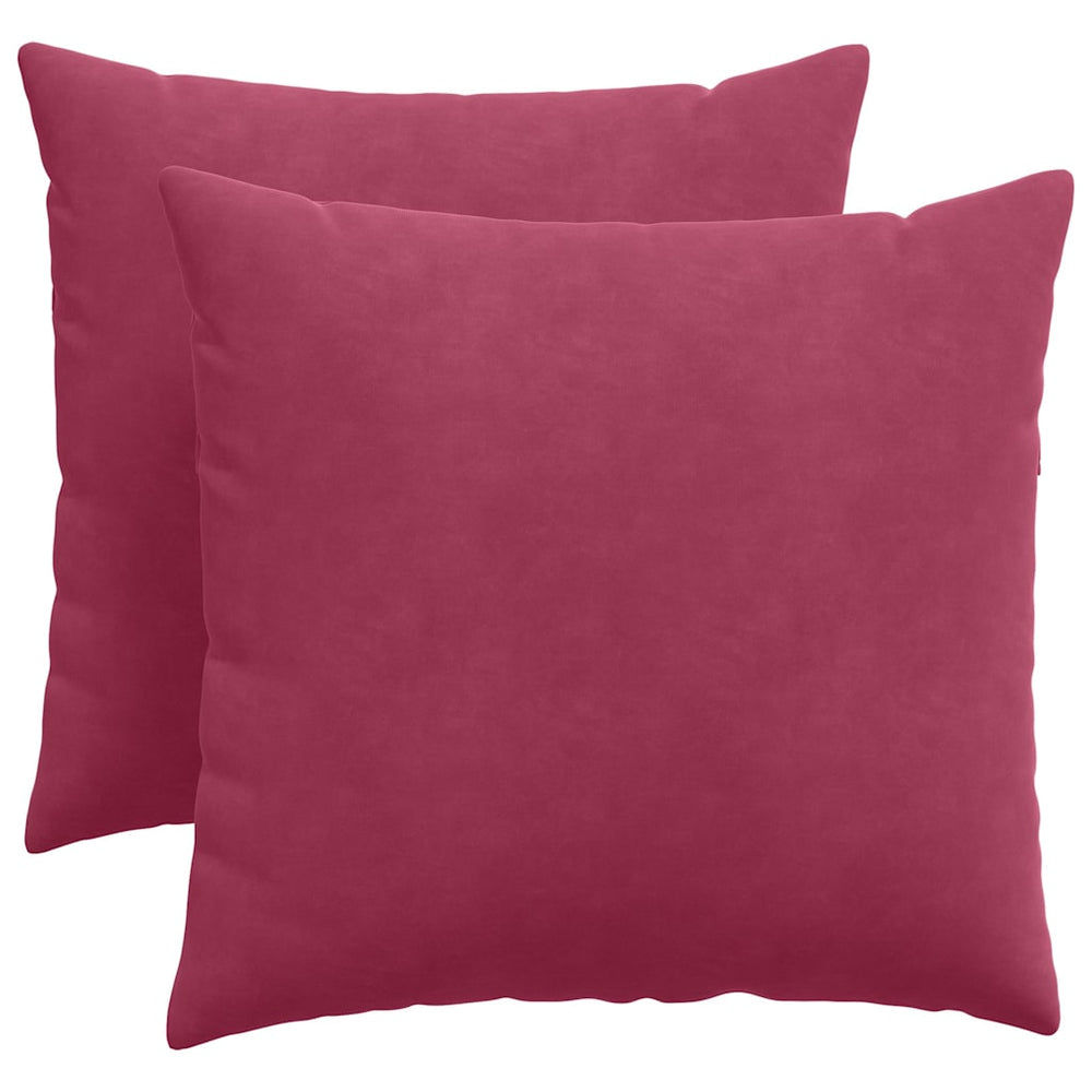 Weinrote Cord Sofakissen 50x50cm - 2er Set