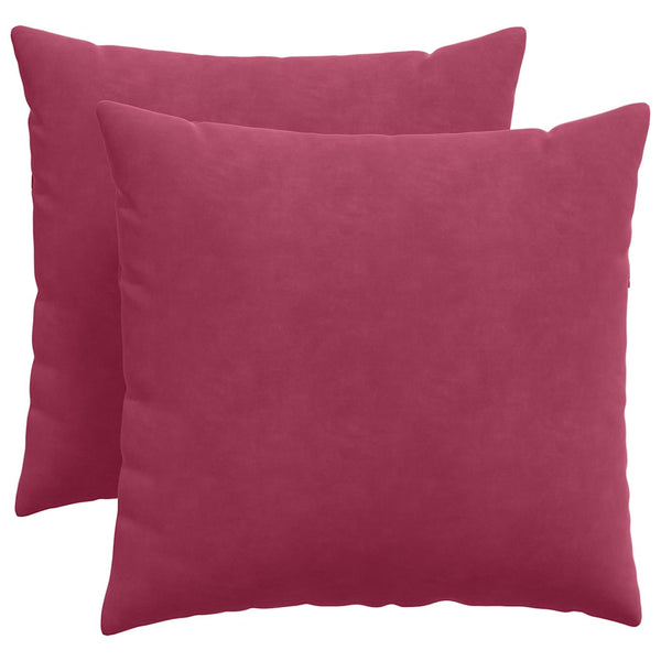 Weinrote Cord Sofakissen 50x50cm - 2er Set