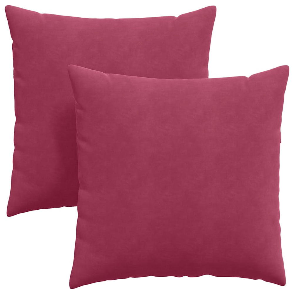 Weinrote Cord Sofakissen 60x60 cm, 2er Set