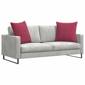 Weinrote Cord Sofakissen 60x60 cm, 2er Set