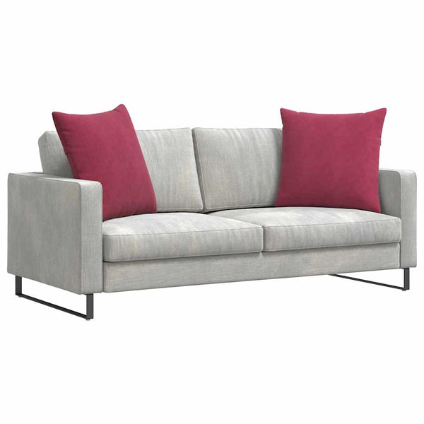 Weinrote Cord Sofakissen 60x60 cm, 2er Set
