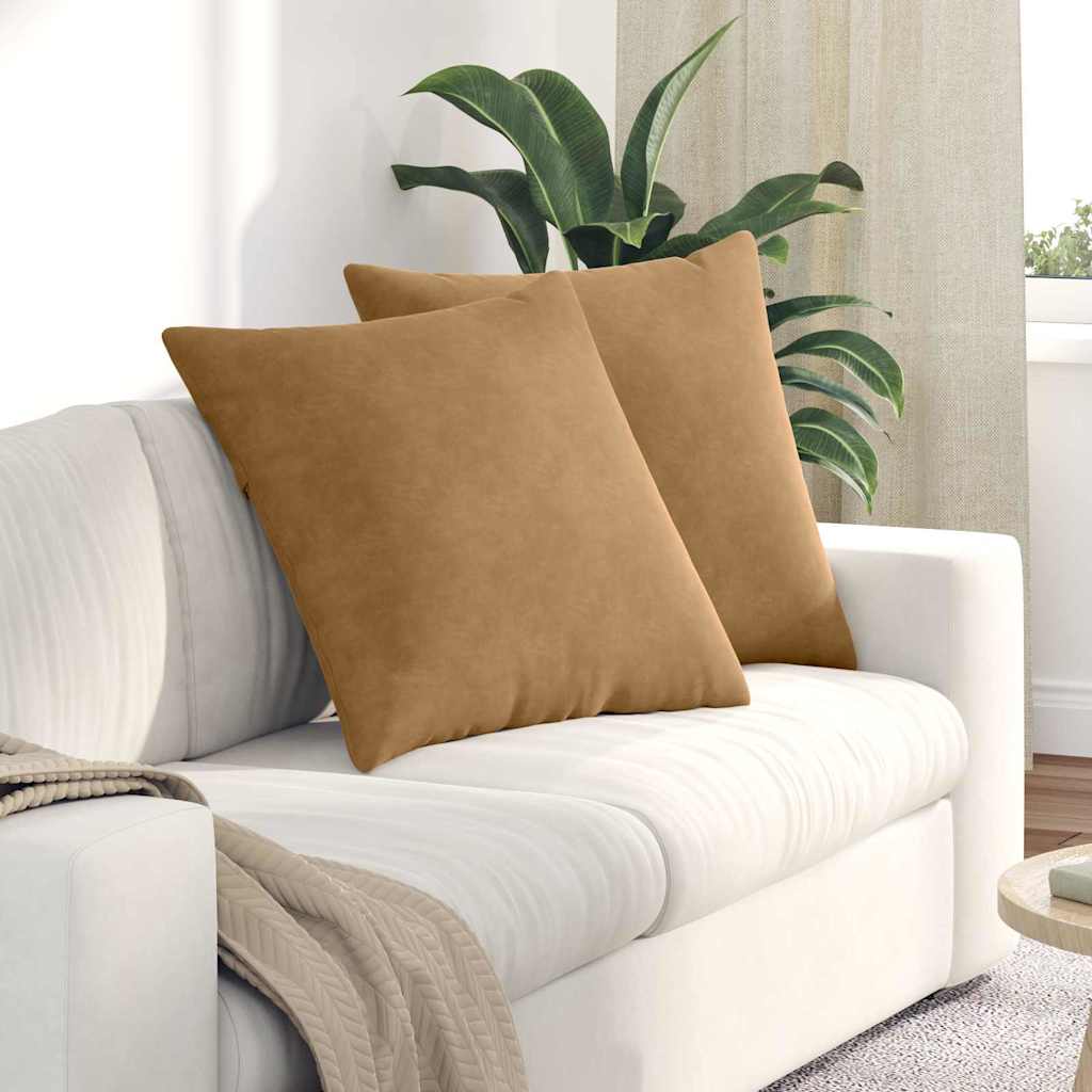 Sofakissen Braun Cord 60x60cm 2er Set