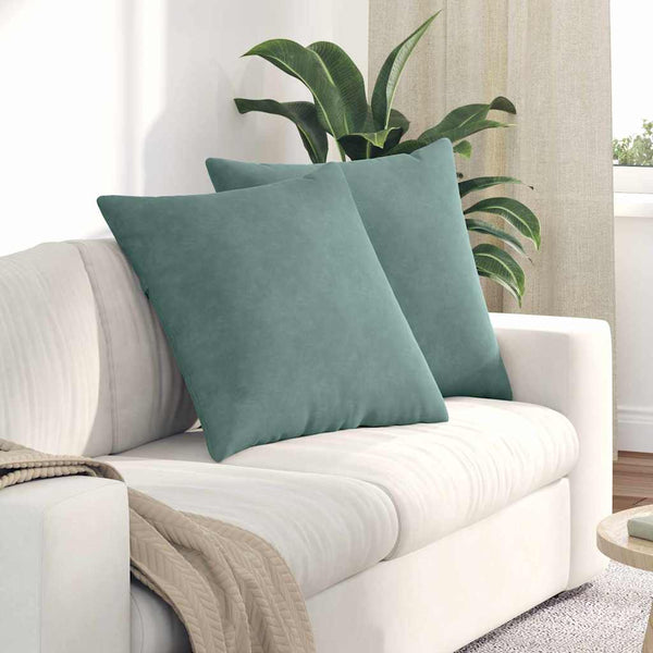 2er Set Sofakissen Cord Meergrün 60x60 cm