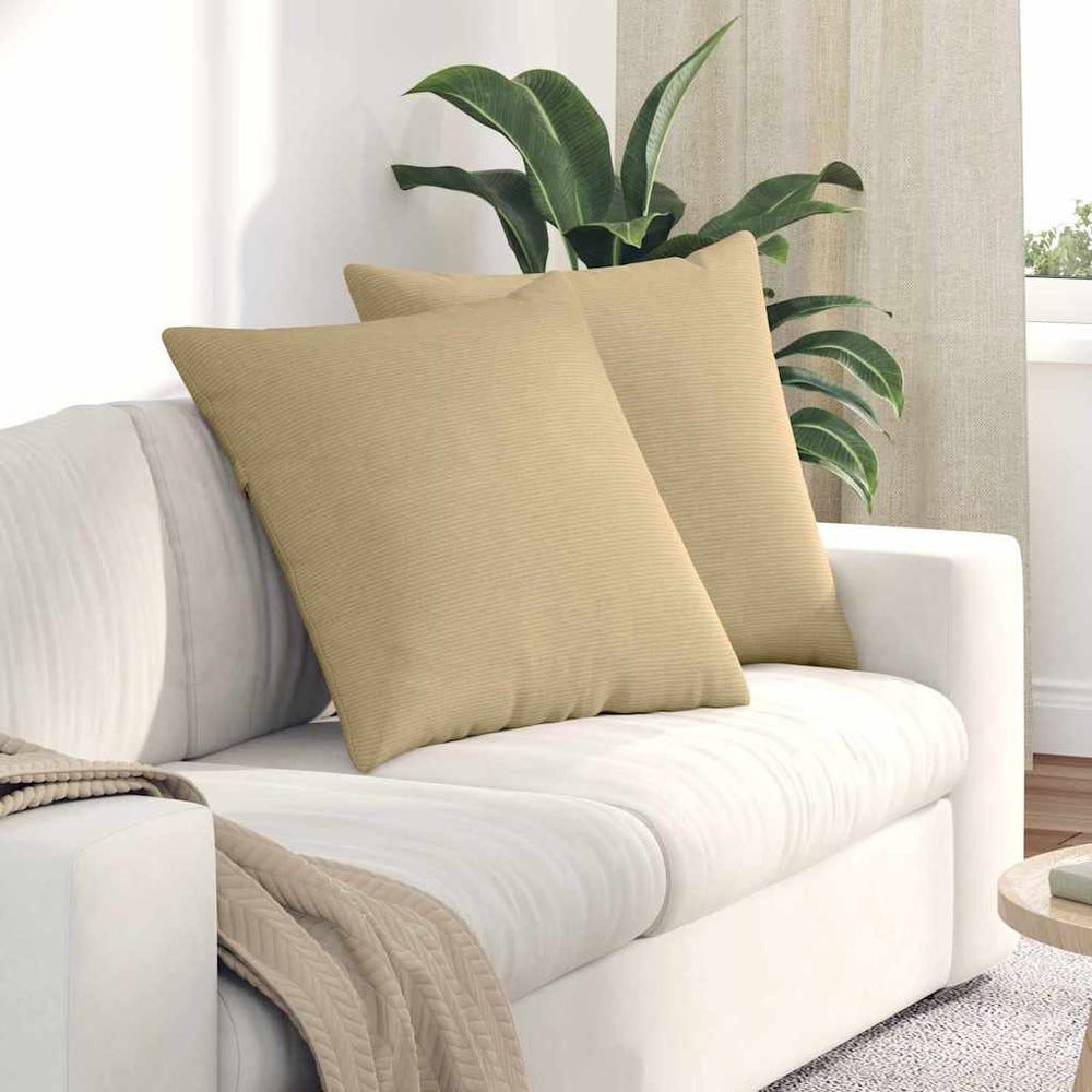 Sofakissen 2er Set Grau-Grün Cord 60x60