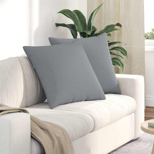 Sofakissen 2er Set Hellgrau 80x80 cm