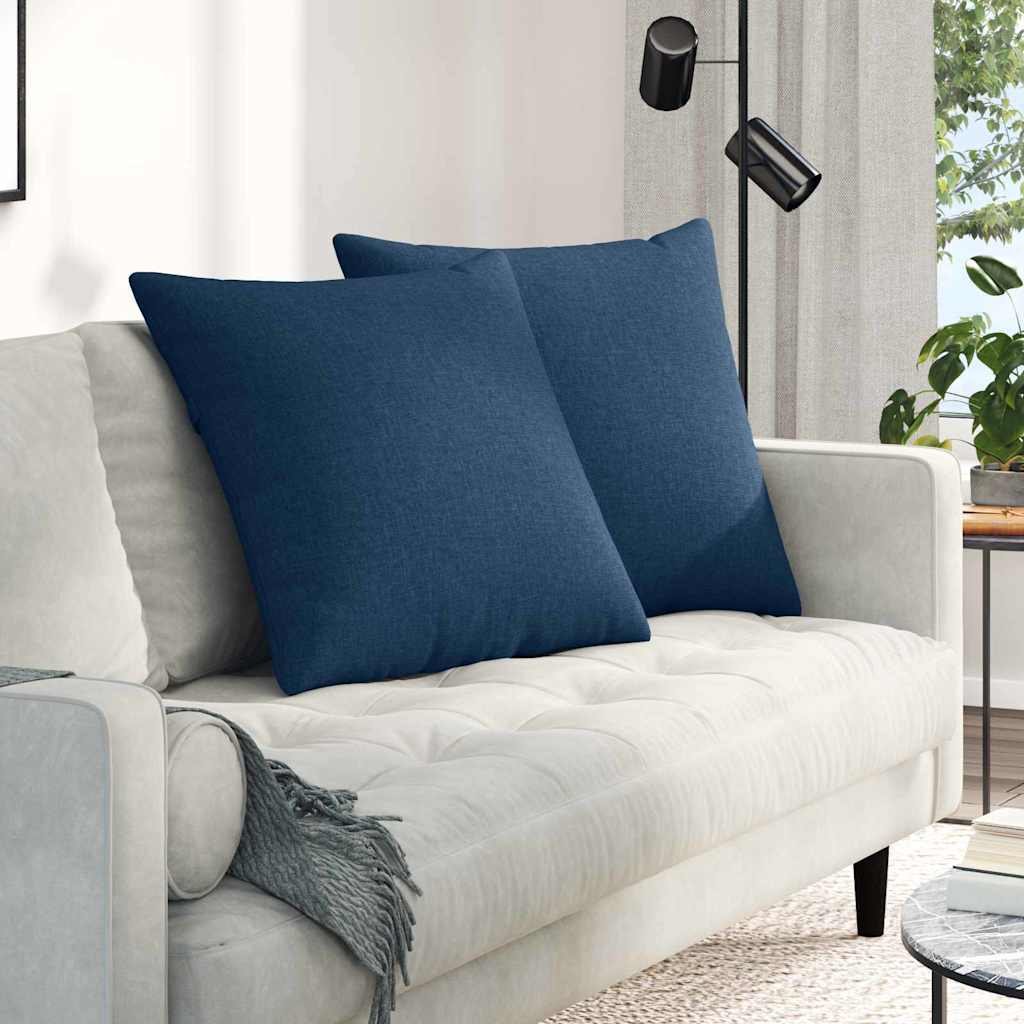 vidaXL Coussins de canapé 2 pcs Bleu 80 x 80 cm Tissu