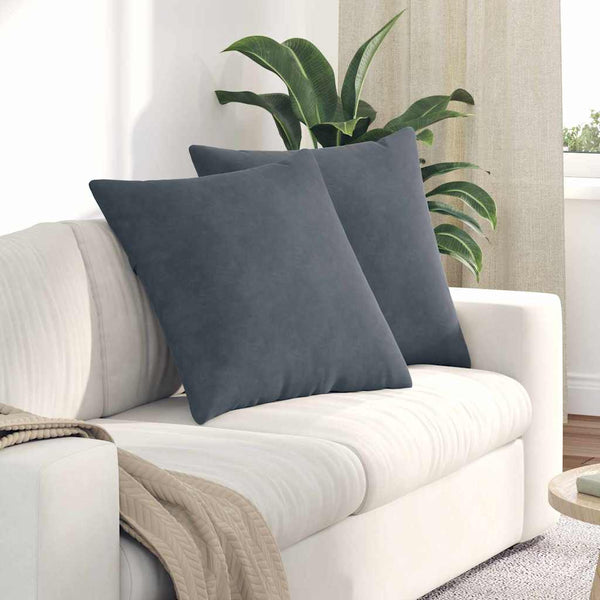 Sofakissen 2er Set Dunkelgrau Cord 80x80