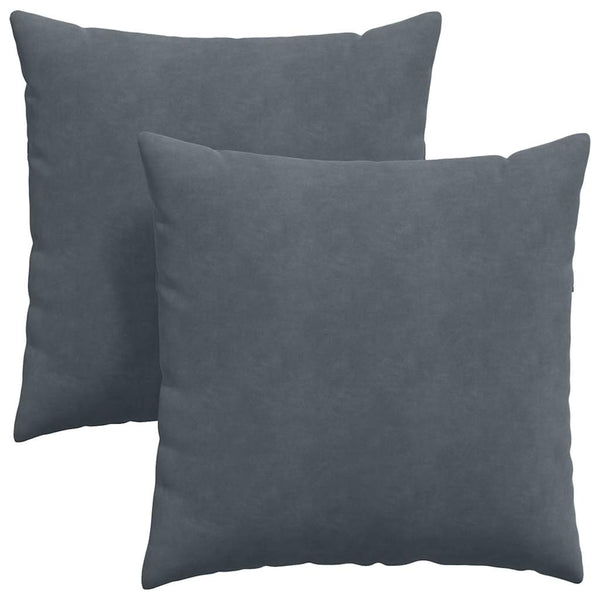 Sofakissen 2er Set Dunkelgrau Cord 80x80