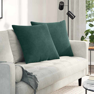 Sofakissen 2er Set Dunkelgrün Cord 80x80cm