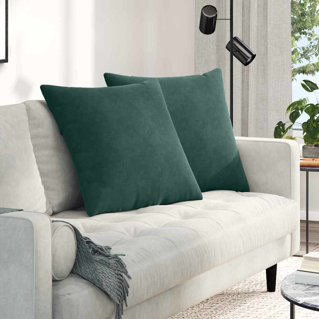 Sofakissen 2er Set Dunkelgrün Cord 80x80cm