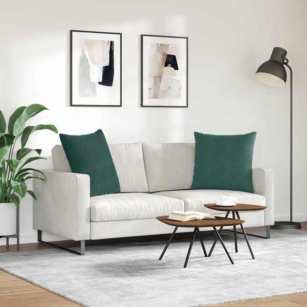 Sofakissen 2er Set Dunkelgrün Cord 80x80cm