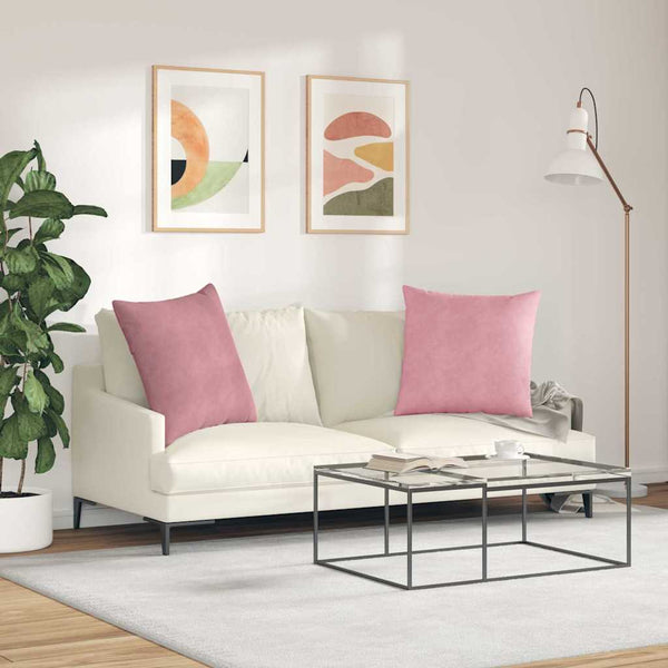 Sofakissen Rosa Cord 80x80cm 2er-Set