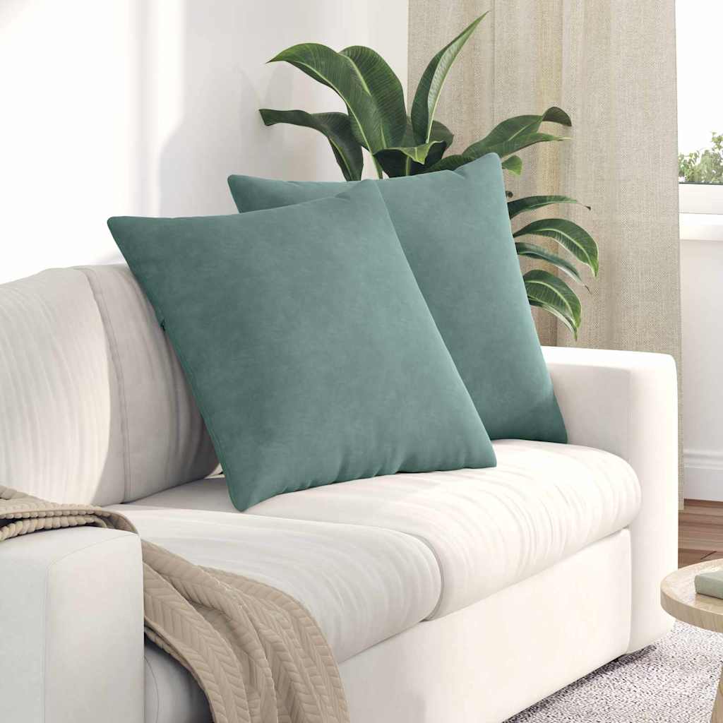 Sofakissen 2er Set, Cord Meergrün 80x80cm